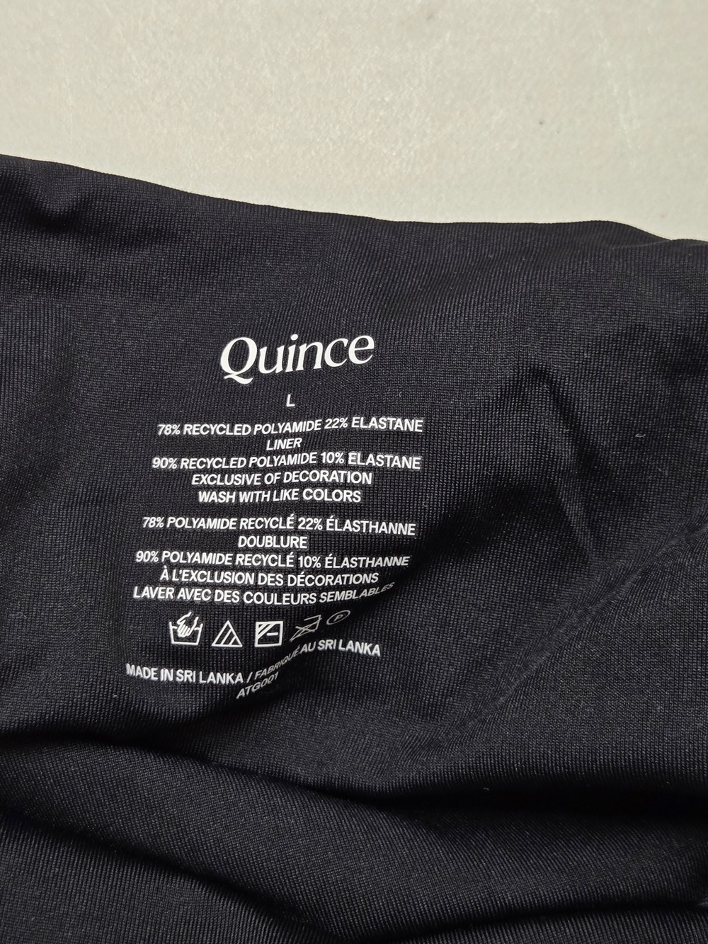 NWT QUINCE Italian Underwire One-Piece Swimsuit Large Black/White 9141 - Picture 6 of 8